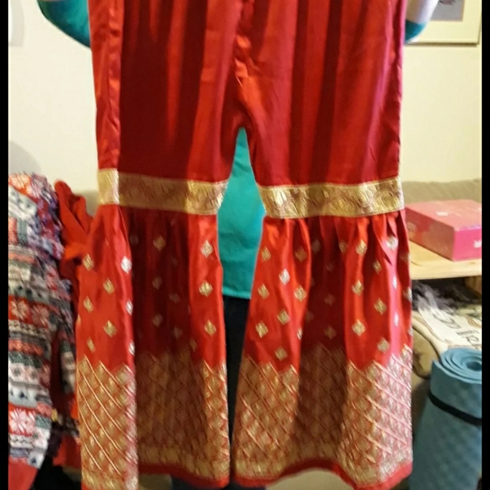 Gharara pants, embroidered,Indian pants, L